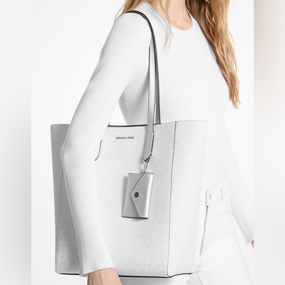Michael Kors Vincent Signature Monogram Tote with Card Holder Charm 👜🔥 - Picture 2 of 16